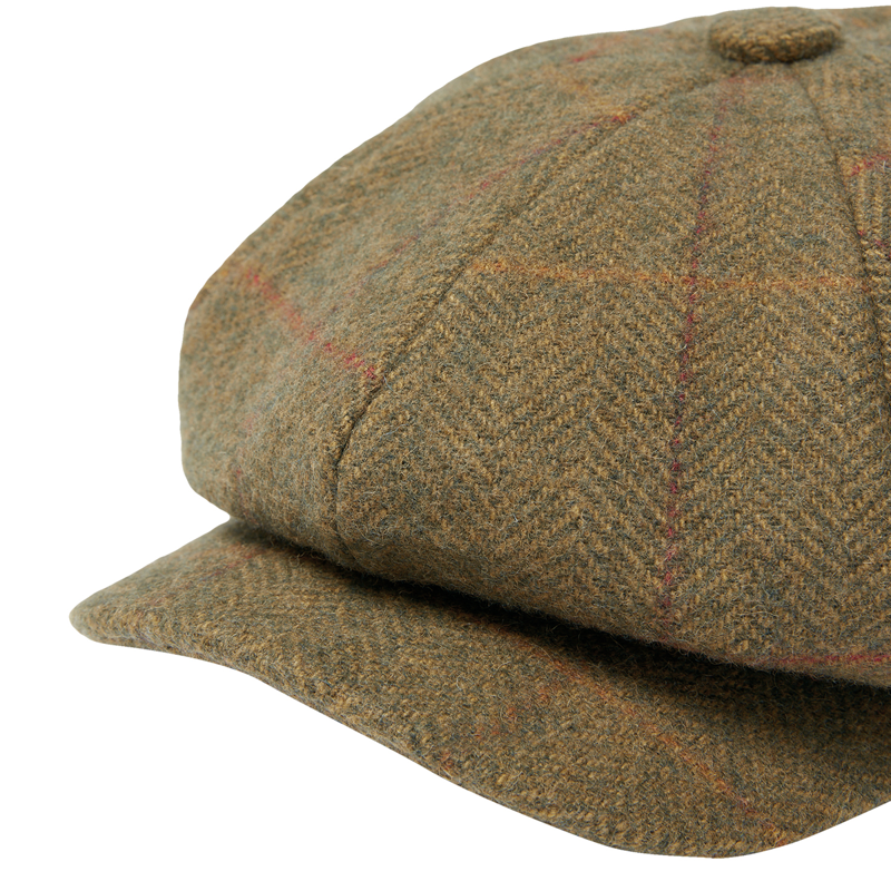 Joules Harrogate Tweed Baker Boy Hat - Green Tweed-2